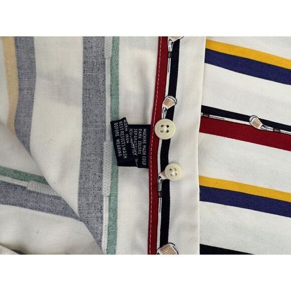 Vtg Chaps Ralph Lauren Golf Club Vertical Striped Button Up Shirt Men's XL - Picture 9 of 9